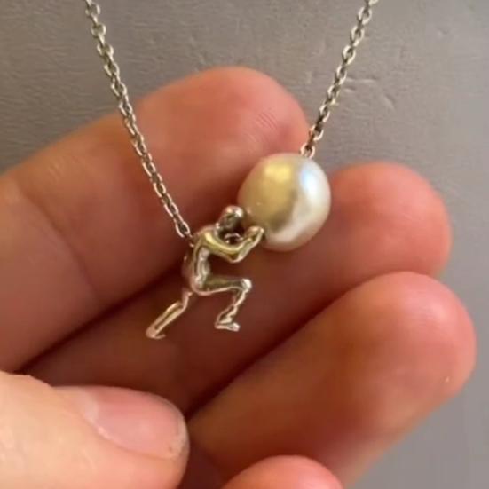 Halskjede Sisyfos Anheng Fuskperle Justerbar Lengde Halskjede Gresk Mytologi Utholdenhetssymbol Smykker Gave