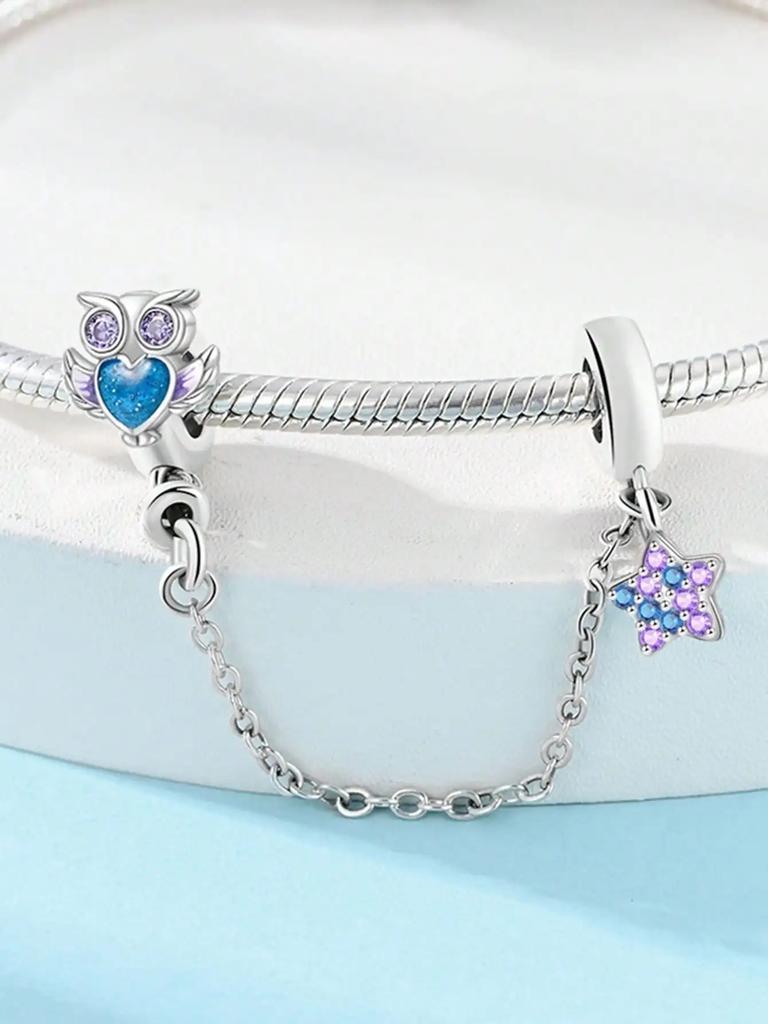 Charms Plata Bear Maple Leaf Safety Chains Beads For Charmsoriginales Bracelet Beads Jewellery Making Women'S Gift