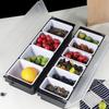 3/4/5/6 Grids Compartmental Seasoning Box with Lid Detachable Condiment Box Plastic Dust-proof Compartment Trays Commercial