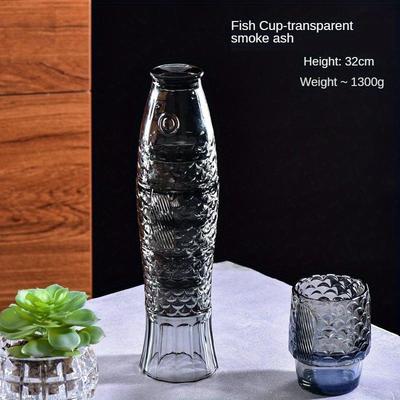 4-teiliges Glasbecher-Set mit Koi-Fischen, stilvolle stapelbare Wasserbecher, Trinkgläser für Saft, Milch, Tee und mehr, Trinkgeschirr für Sommer und Winter