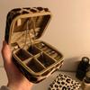 Scatola Portagioie Stampa Leopardo in Materiale PU con Cerniera per Conservazione e Organizzazione Regali