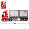 345 Pcs Sluban 0338 Hatchback Double Drive Freight Car Transporter Building Block Puzzle Children Assembled Bricks Toy Model