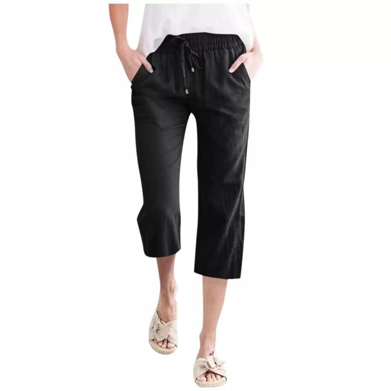 Calças e Capris Casuais Femininos DICFY com Estampa Lisa