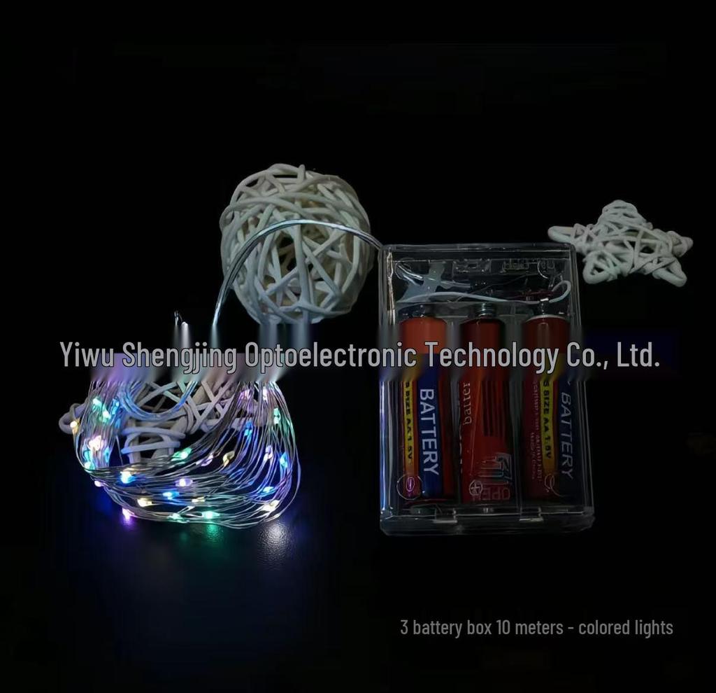Cross-border LED Copper Wire Fairy Lights: 0.5m, 1m, 2m, 3m, 5m - Bouquet Cake Decoration, Flashing String Lights with Small White Box