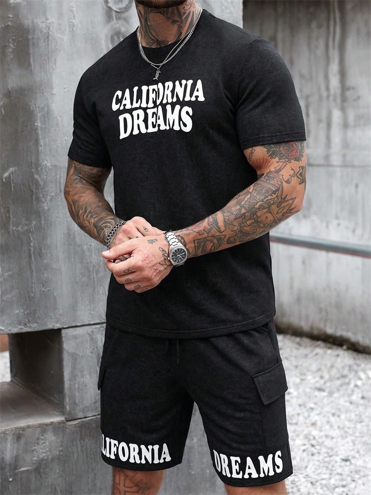 

Summer Men s Set 3D Print T-shirt ,Street Casual Fashion Breathable And Comfortable Outdoor Sports Man 2-Piece 6XL