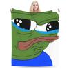 Sad P-Pepe Frog Meme Flannel Blanket Winter  Soft Throw Blanket for Children Living Room Novelty Bedspread Sofa Bed Cover