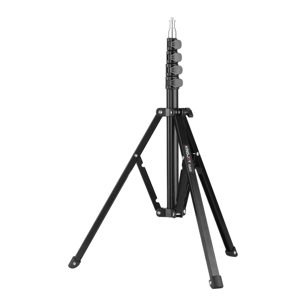 KINGJOY FL2019 Adjustable Metal Tripod Light Stand 8kg 17.6lbs Load Capacity 1 4 Inch Screw Max. Height 180cm 5.9ft