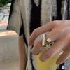 Fashionable Adjustable Rings Opening Jewelry Wide Finger Rings Alloy Texture Metal Versatile Accessory for Any Occasion