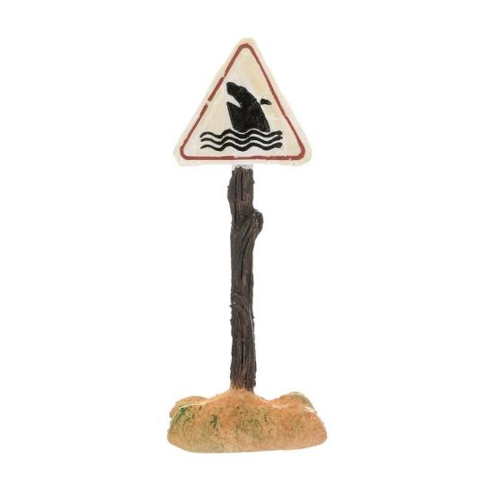 Aquarium Decoration Ornament Cartoon Resin Artificial Shark Warning Sign Landscaping Accessories for Fish Tank Aquarium Background