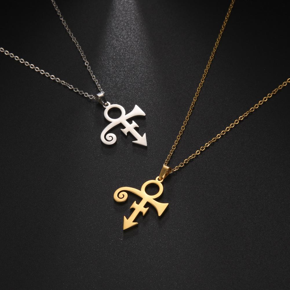 RIP Símbolo Conmemorativo Amor Logotipo Acero Inoxidable Collar Mujeres El Minimalismo Artista Símbolo de Amor Collar Príncipe Joyería