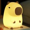 Cute Capybara Night Light Novelty Dimmable Nursery Nightlight Rechargeable Touch Lamp Silicone Pat Lamp for Kids Room Decor