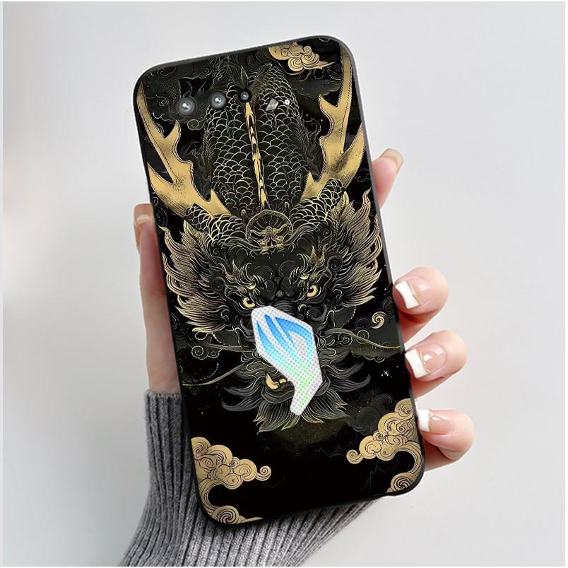 Casing For Asus Rog Phone 5 Rog 5s ZS673KS ZS676KS Case Luxury Dragon Cute Cool Boys Girls Soft Black Matte Silicone Back Cover