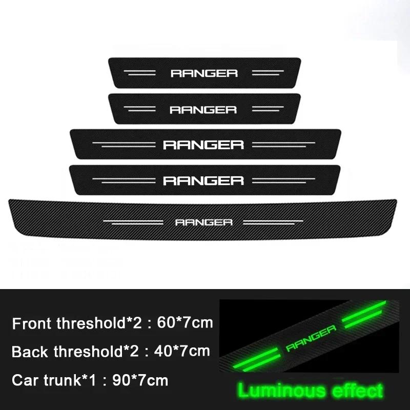 Snpwz4 For Ford Ranger Luminous Door Threshold Stickers Scuff Scratch Car Door Threshold Protective Trunk Strips Anti Kick Stickers