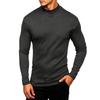 T-shirt casual da uomo a maniche lunghe con collo alto