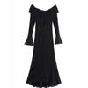 Elegante Abito in Pizzo Bardot a Vita Alta per la Moda Primavera Donna