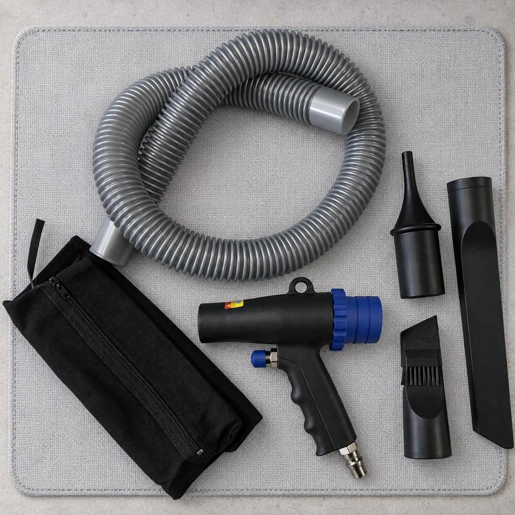 Air-Powered Blow-and-Vacuum Cleaning Lightweight for Mechanics, Detailers