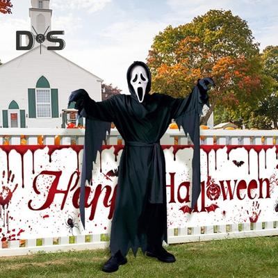 1 ensemble de costume d'Halloween pour enfants, ensemble de fantôme effrayant, masque, gants, ceinture, robe, costume de carnaval, fête, spectacle, maison hantée, tenue pour enfants