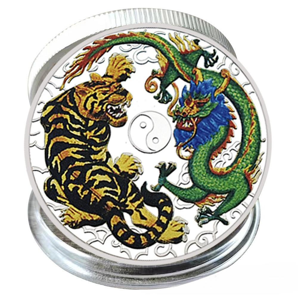 Longteng Tiger Glory Commemorative Coin, Collectible Souvenir, Gold-plated/silver Badge, Children's Day Gift, Metal Craftsmanship