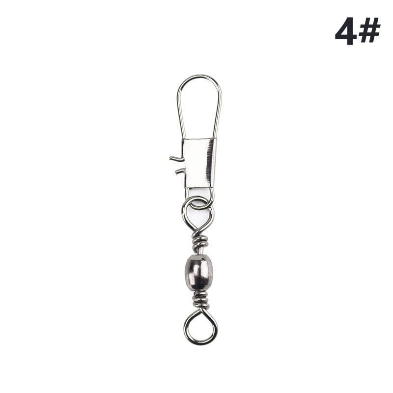 50Pcpcs Stainless Steel Fishing Connector Pin 1# 2# 3# 4#5 # Bearing Rolling Swivel With Snap Fishhook Lure Accessories