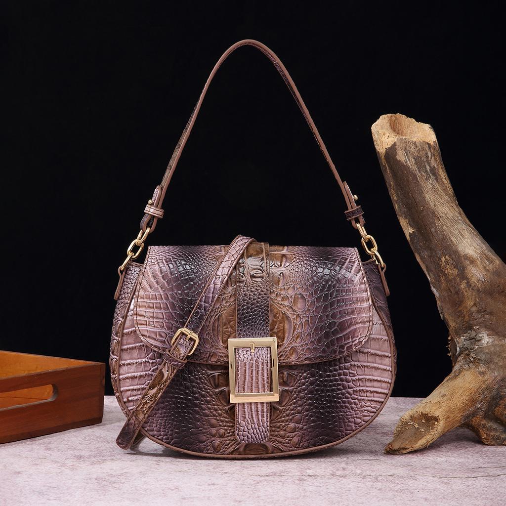 New Fashionable Alligator Pattern Shoulder Bag High-quality Retro Handbag All Match Women's Armpit Swagger Bags