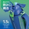 Thermos Water Bottle Vacuum Insulated Sports Bottle 1.5L Blue Green Cold Storage Only FHT-1502F BLGR