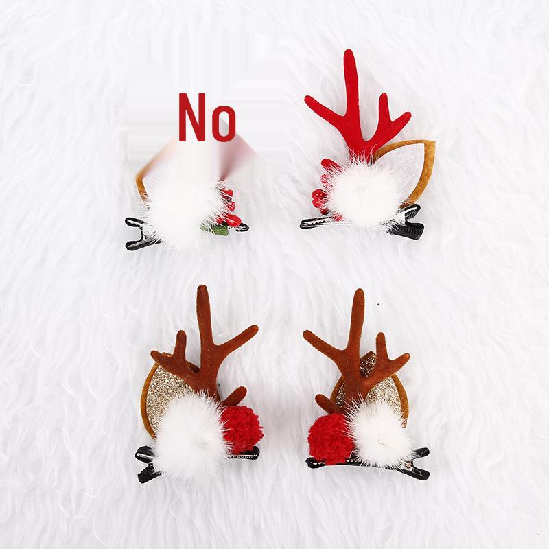 Christmas Reindeer Antler Hair Clips - Cute Bell Accessories for Girls