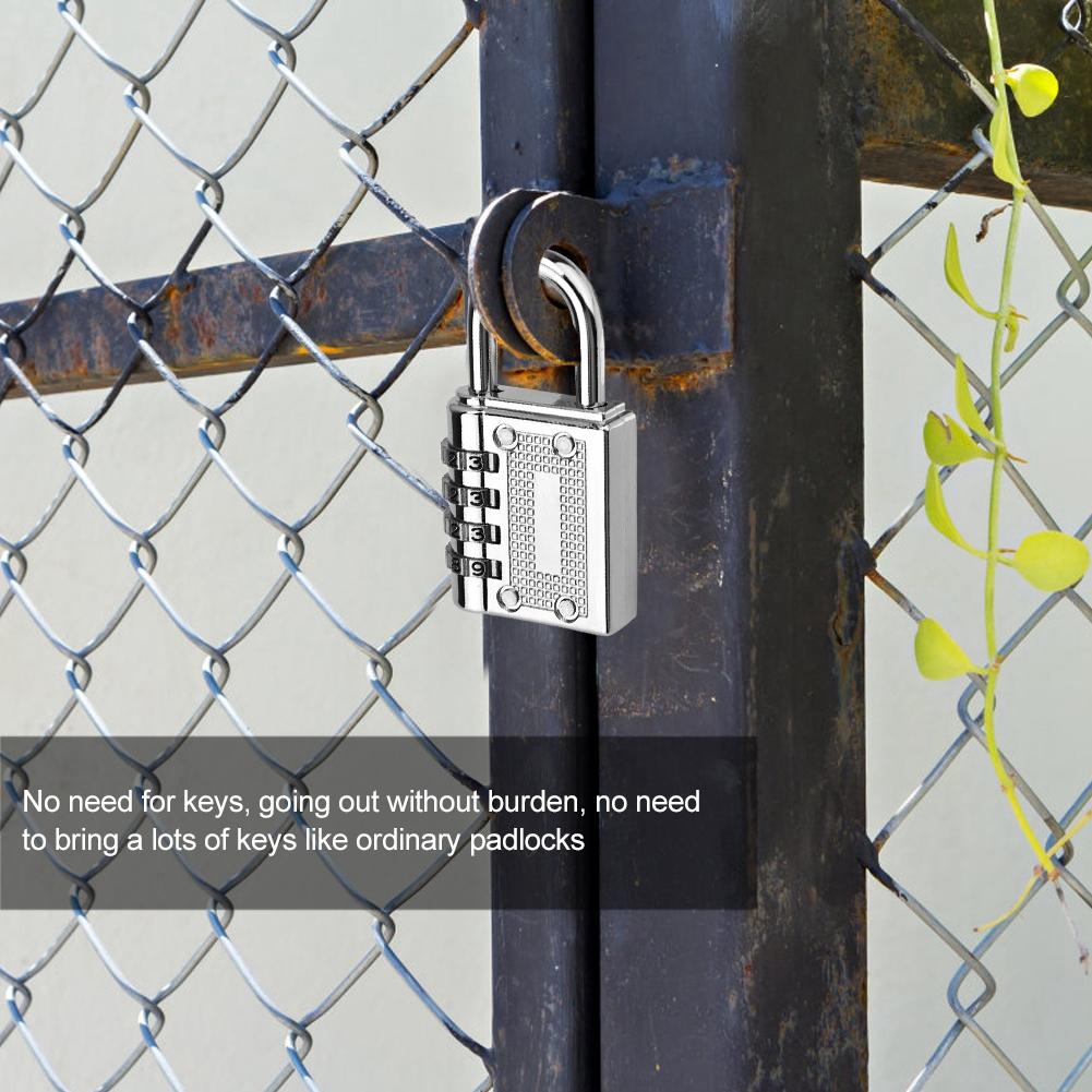 4-digit Combination Password Padlock Gym Drawer Padlock(Black)