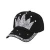 Modische Krone Faux Damen Baseballkappe Perlen Strass Snapback Outdoor Sonnenhut