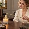 Candle Snuffer Snuffer Long Handle Wick Extinguisher Trimmer Tool with Durable Metal Rotating Bell Head Smoke Reduction in Scented Jar Candles Home