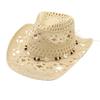 1pc Sombrero de Sol de Paja Calado con Conchas Estilo Boho, Sombrero de Playa de Vaquera Occidental, Adecuado Para el Día de la Madre, Pascua, Vacaciones, Sesión de Fotos