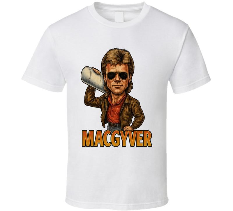 Macgyver Tv Series Caricature Fan Unisex T-Shirt M
