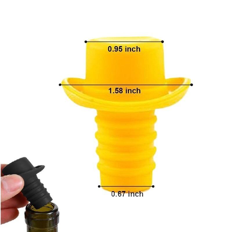 Silicone Bottle Stopper Bottle Cap Wine Cork Wine Pourer Stopper Silicone Bottle Cap Cute Top Hat Preservation Gel Cork Strip