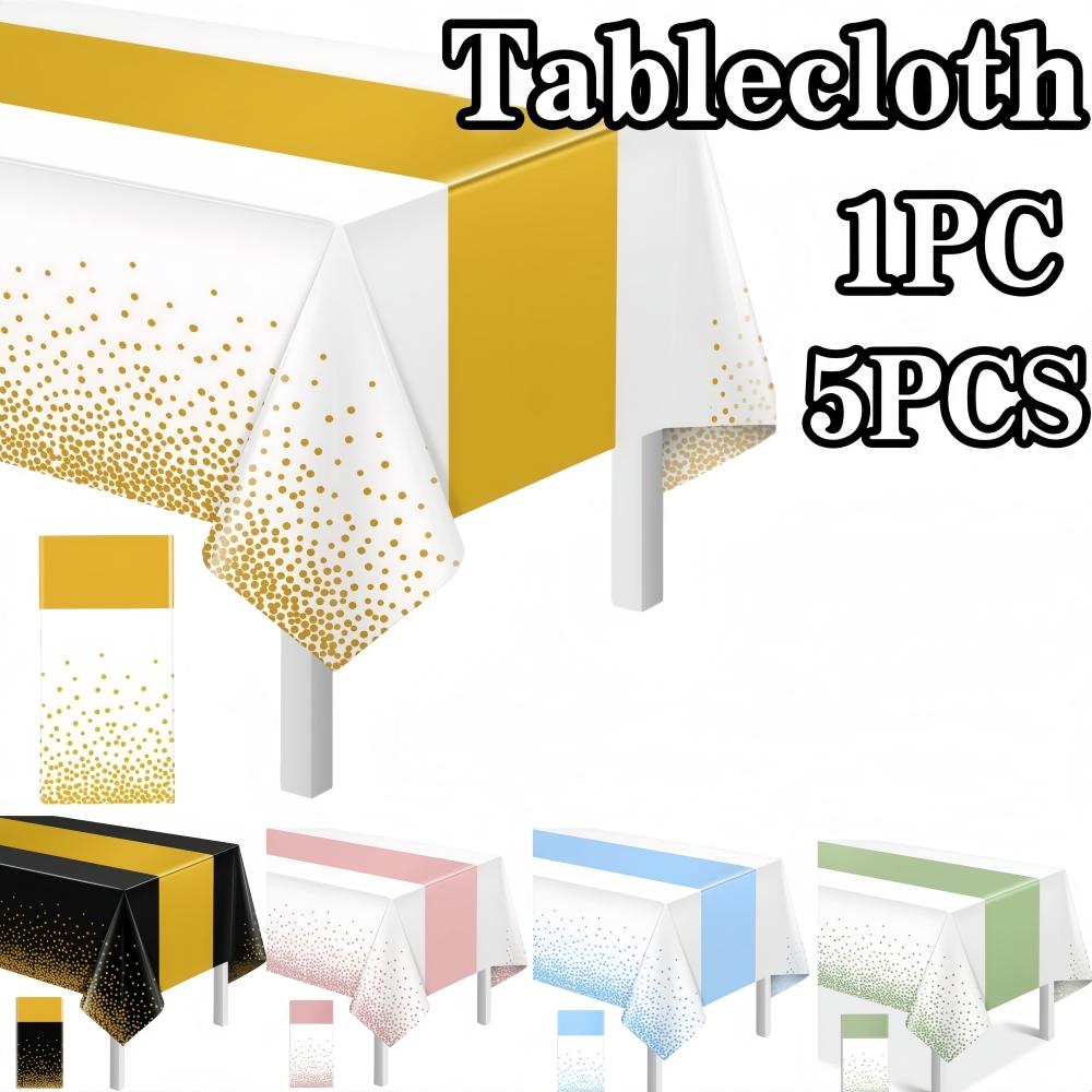 1PC/5PCS Tablecloth Decorations Table Cloth Printed Satin Disposable Table Covers for Wedding Birthday Decor