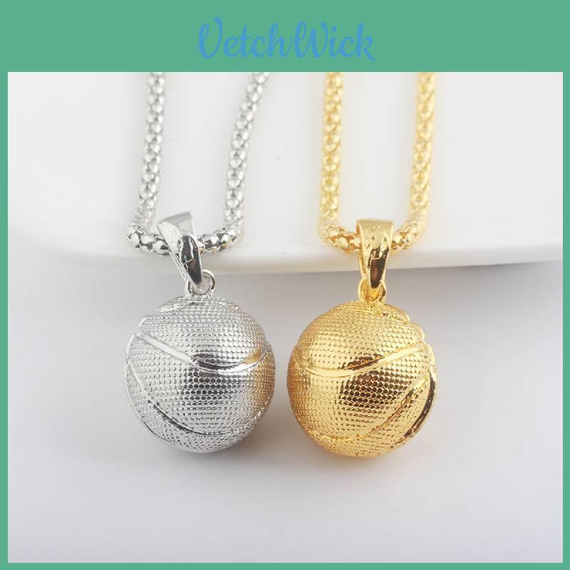 Exquisite 3d Basketball Pendant Necklace Jewelry For Men With Stainless Steel Chain