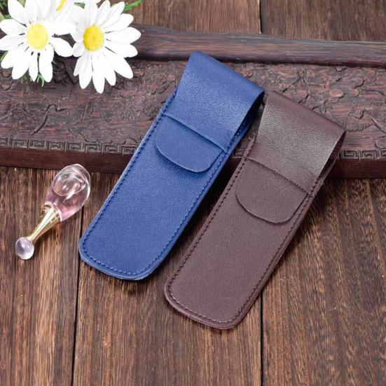 Faux Leather Pen 3 Pens Protective Pouch Holds Pen Case Travel Pencil Case Pocket Pen Protector