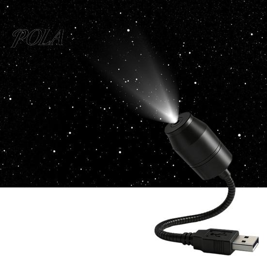 Adjustable Projection Lamp USB Star Projector Ambient Light with 360° Hose, LED Night Universal for Car Bedroom Office, Romantic Starry Sky