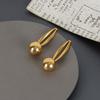 Minimalist Geometric Metal Stud Earrings Women Elegant Gold Tone Lightweight Daily Wear