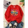 European sizes Colorful Butterfly Floral Art Girls' Fashionable Crewneck Sweatshirt, Western Top, Children's Long Sleeved Casual T-Shirt