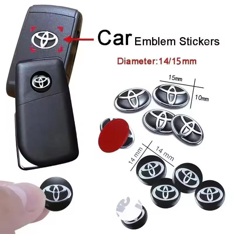 5/10Pcs Car Key Emblem Sticker Auto Control Key Logo Decal For Toyota Hilux Corolla RAV4 Camry Highlander Yaris Cross Prado C-HR