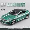 2024 New Similation 1:24 BMW M8 Supercar Alloy Car Model Sound and Light Pull Back Die Cast Children's Toy Collectibles Birthday Gift
