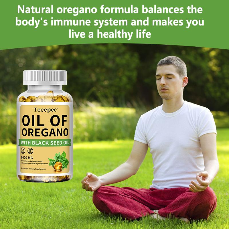 Oil of Oregano with Black Seed Oil Formula - High Potency Carvacrol & Thymoquinone Supplement for Immune & Antioxidant Support