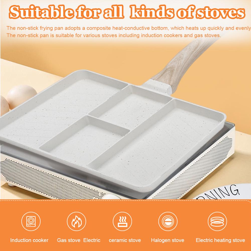 Vier-Tassen-Eier-Legeschale aus Legierung für Frühstück, McMuffin, Eier, Pfannkuchen, Burger, Sandwiches, Gasherd & Induktionsherd kompatibel