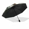1pc Christmas Forest Santa & Friends Automatic Opening Folding Umbrella, 8 Rib Iron Frame Outdoor for Fans, Travelers, Daily Use, Festive Gift.N049