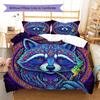Psychedelic Animals Pattern Bedding Quilt Set Quilt Cover Pillowcase Home Decoration Birthday Gift (1 * Duvet Cover + 2 * Pillowcase, Without Core)
