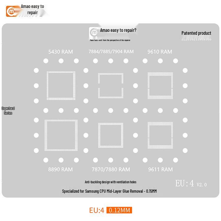 Amao Suitable Solder Paste Stencil for Samsung S20/S21/A70/A90/J720/S10+/Note10 Multi-Purpose Chip