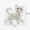 Premium Crystal Alloy Kitten Brooch - Stylish Lapel Pin for Women's Clothing Accessories