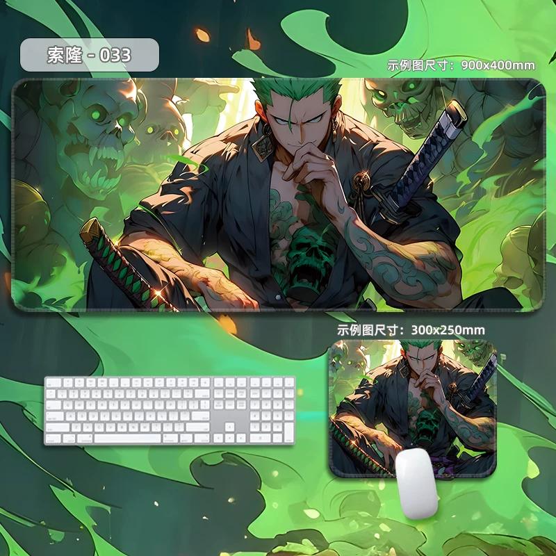 High Quality Roronoa Zoro ONE PIECE Leather Mouse Pad Oversized Small Cartoon Office Game E-sports Computer Keyboard Pad Table Mat Animation Periphery