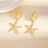 European & American Holiday Beach Starfish Jellyfish Crystal Alloy Earrings