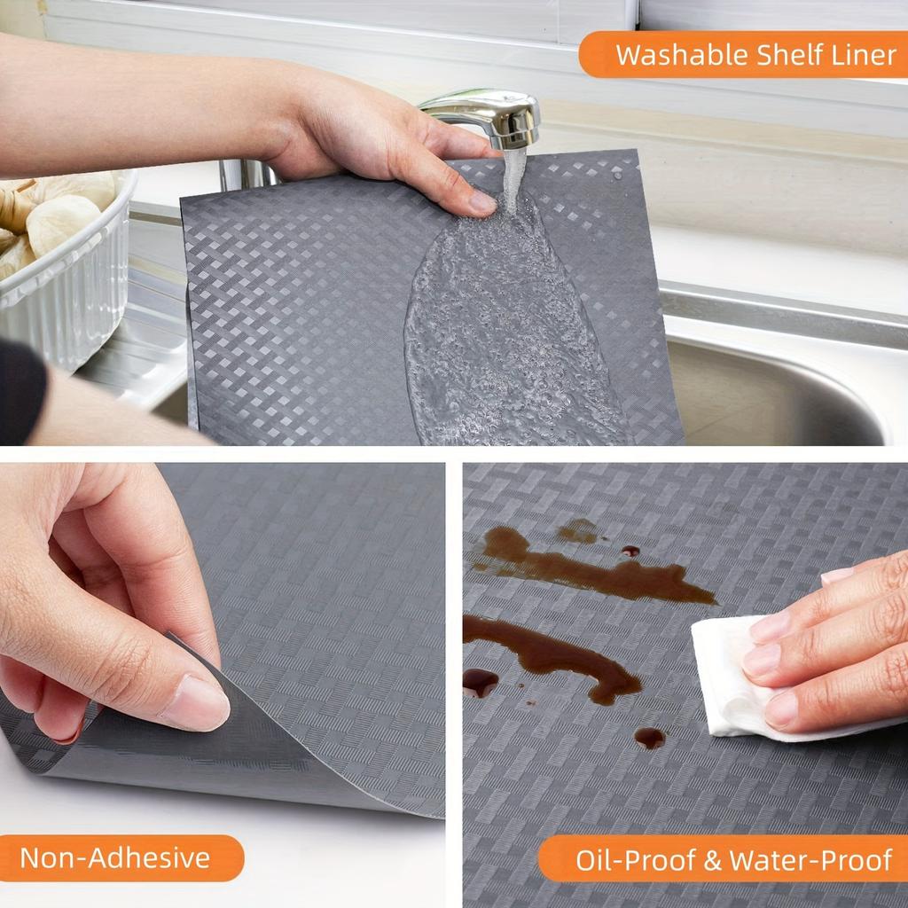1 Roll EVA Shelf Liner, Non-Slip Oil-Proof Drawer Mat, Washable Cabinet Liner for Kitchen, Refrigerator & Desk