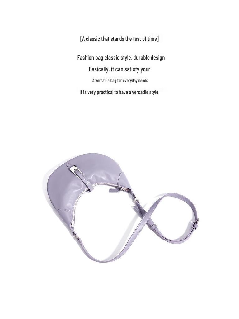 2025 Crescent Minimalist Genuine Leather Shoulder Bag